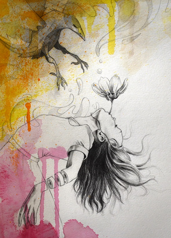 Redempation - Julie and Boaz - Watecolor and pencils on paper - a3 - 2014
