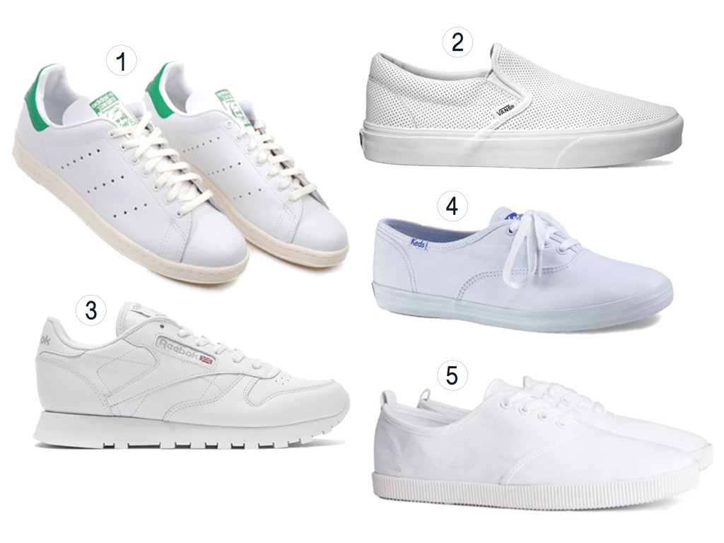 1.סטן סמית לאדידס 449 ₪/ 2.ואנס 299.90 ₪/ 3.קדס 199.90 ₪/ 4.ריבוק 349 ₪/ אייץ אנד אם 59.90 ₪