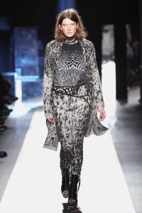 A model walks the runway at the Desigual show New York Fashion Week The Shows at Gallery 1, Skylight Clarkson Sq on February 9, 2017 in New York City